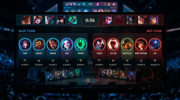 Pantalla de selección de campeones en League of Legends durante la fase de draft
