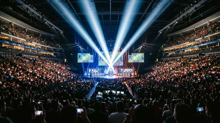 Escenario de la Gran Final del campeonato mundial de League of Legends con público lleno
